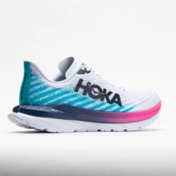 HOKA Mach 5 Men's White/Scuba Blue -Fashion Shoe Store 048548 6