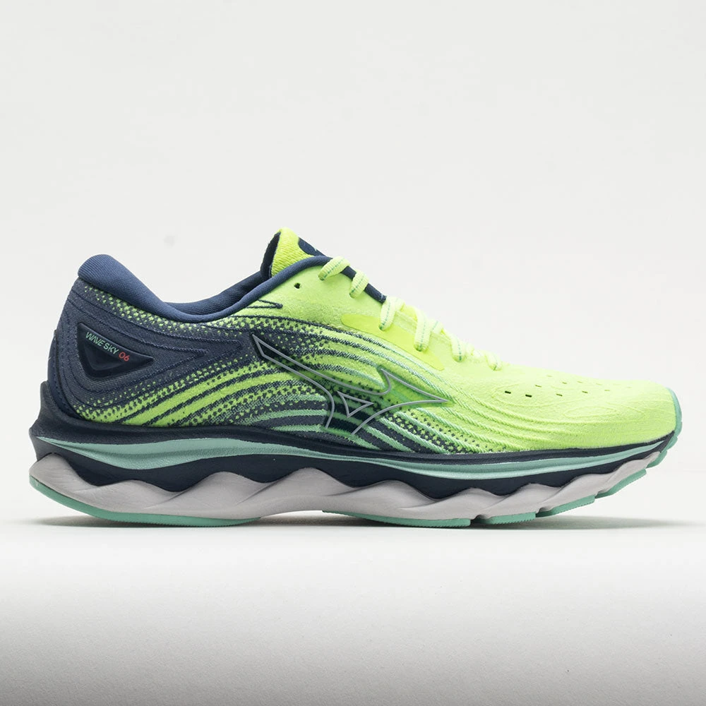 Mizuno Wave Sky 6 Women's Neo Lime/Ancient Water Mizuno Wave Sky 6 Women's Neo Lime/Ancient Water -Fashion Shoe Store 049122 3