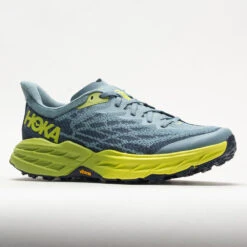 HOKA Speedgoat 5 Men's Stone Blue/Dark Citron -Fashion Shoe Store 049271 5