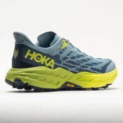 HOKA Speedgoat 5 Men's Stone Blue/Dark Citron -Fashion Shoe Store 049271 6