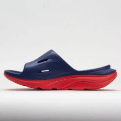HOKA Ora Slide 3 Unisex Bellwether Blue/Red Alert -Fashion Shoe Store 570614 1