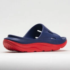 HOKA Ora Slide 3 Unisex Bellwether Blue/Red Alert -Fashion Shoe Store 570614 6